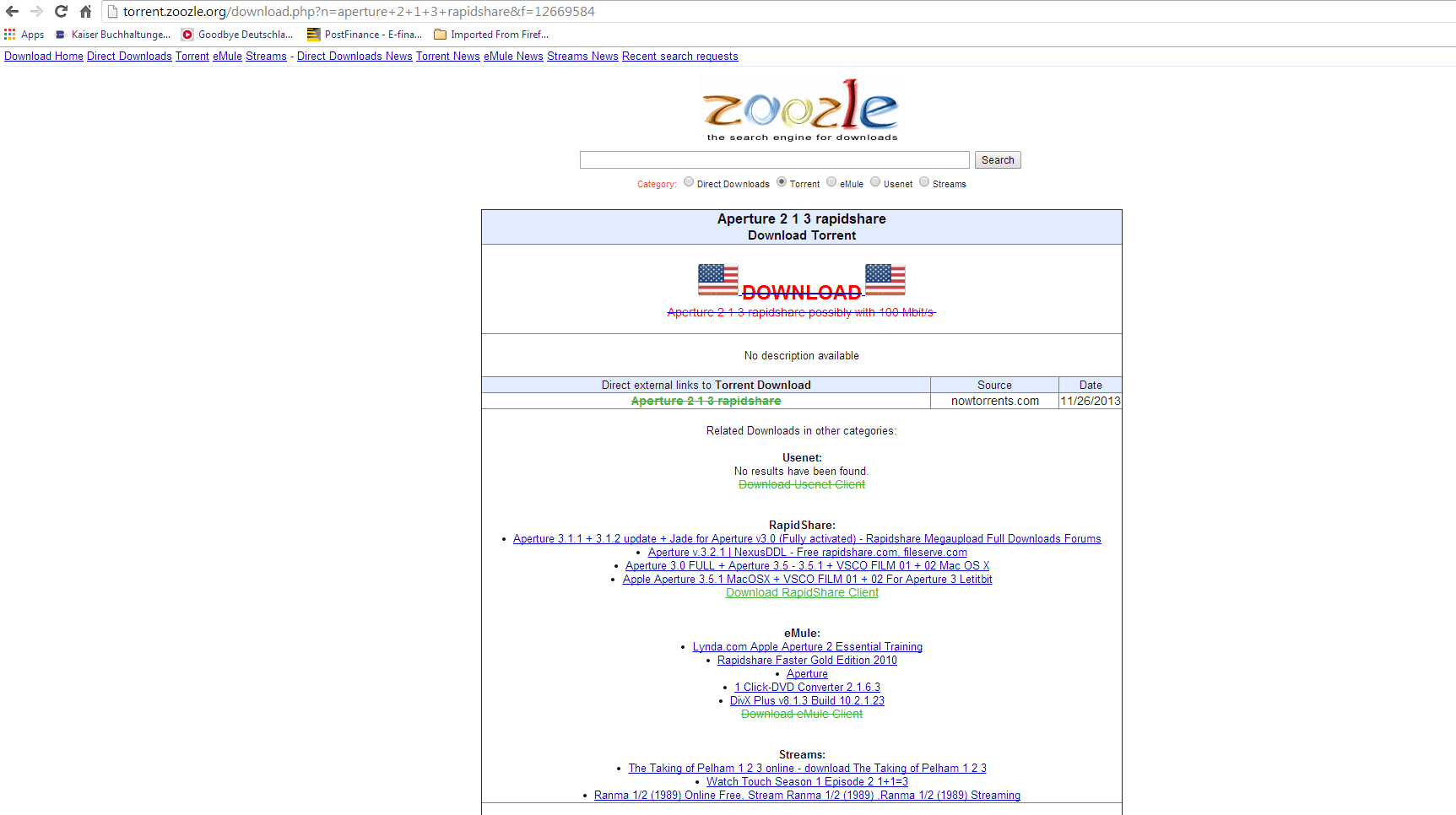 Download web tool or web app Zoozle Search  Download Suchmaschine