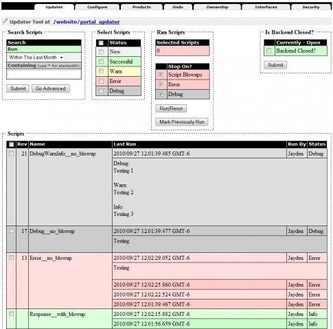 Download web tool or web app Zope Updater Tool