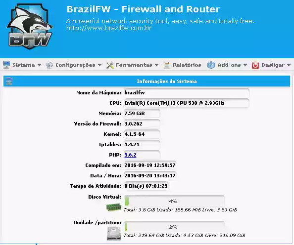 Download web tool or web app BrazilFW Firewall and Router