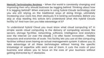 Free download Neosoft Technologies Reviews - Benefits of Hybrid Cloud.mp4 video and edit with RedcoolMedia movie maker MovieStudio video editor online and AudioStudio audio editor onlin