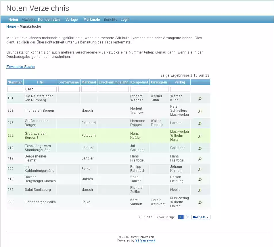 Download web tool or web app notenarchiv