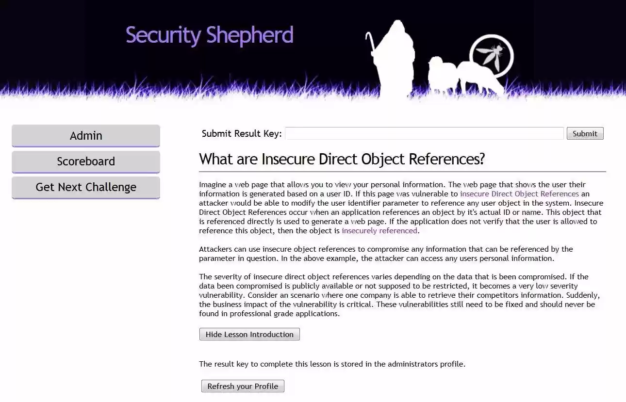 Download web tool or web app OWASP Security Shepherd