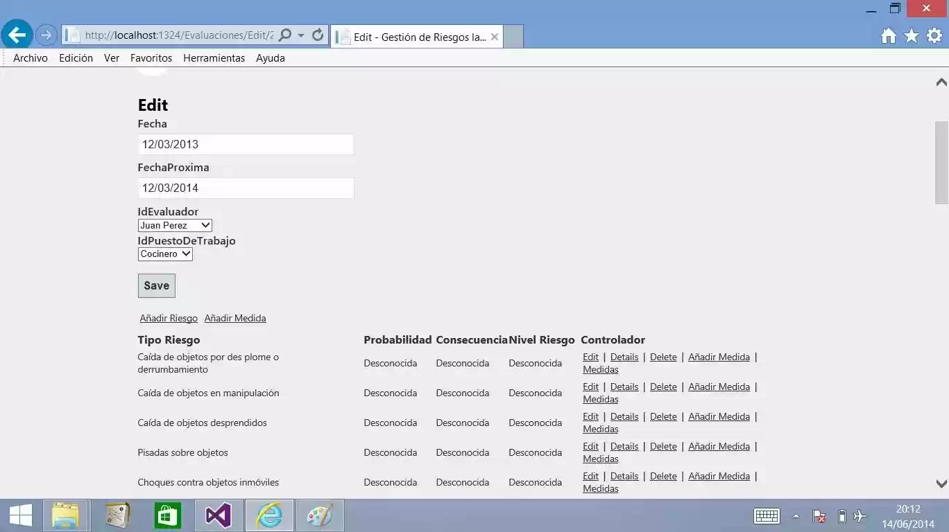 Download web tool or web app Riesgos Laborales