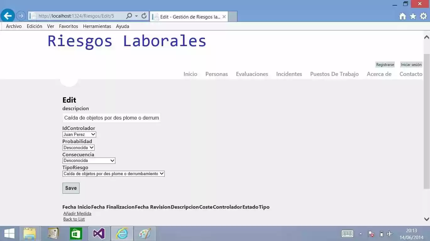 Download web tool or web app Riesgos Laborales