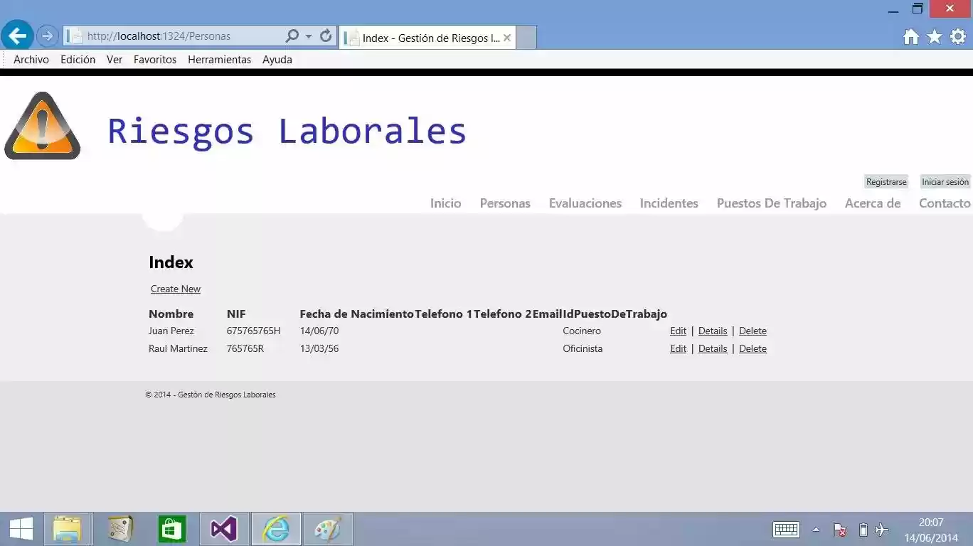 Download web tool or web app Riesgos Laborales