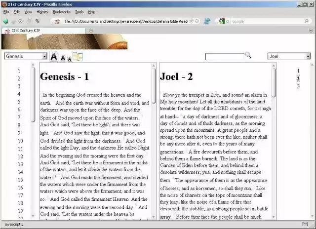 Download web tool or web app Zefania Bible Reader